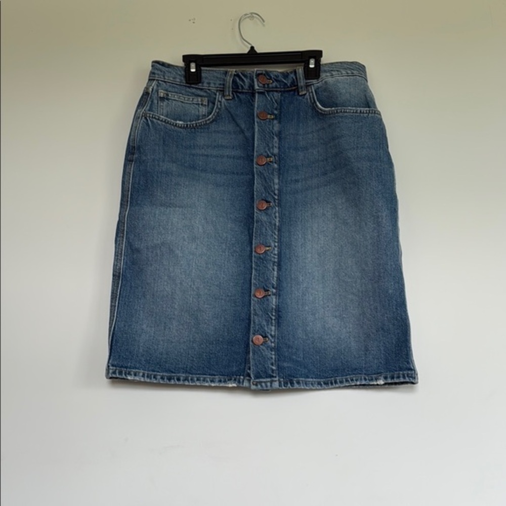 Pilcro Blue Knee-Length Pencil Skirt Casual - Picture 2 of 11